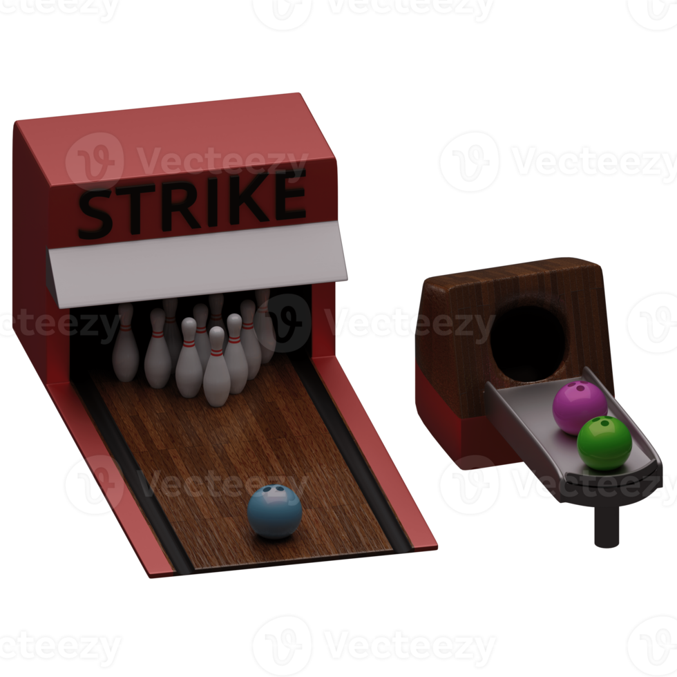 3d rendered bowling set perfect for design project png