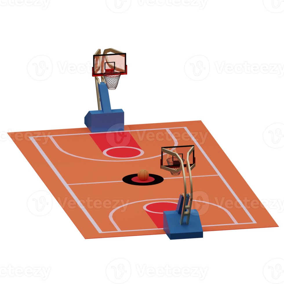 3D-gerendertes Basketballset, perfekt für Designprojekte png