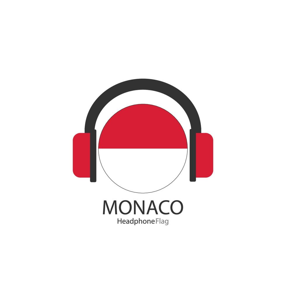 Monaco headphone flag vector on white background.