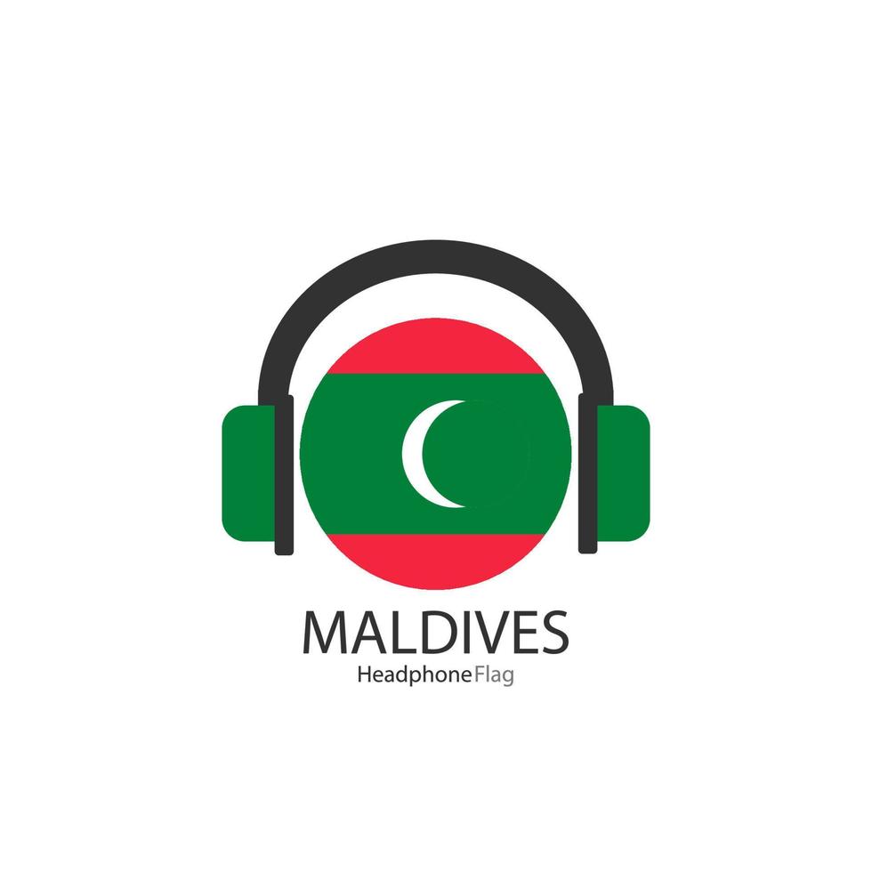 Maldives headphone flag vector on white background.