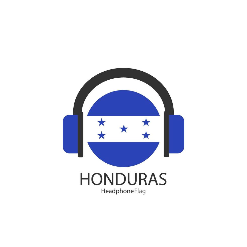 vector de bandera de auriculares de honduras sobre fondo blanco.