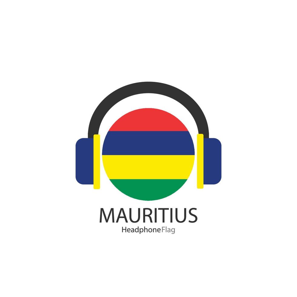 vector de bandera de auriculares de mauricio sobre fondo blanco.