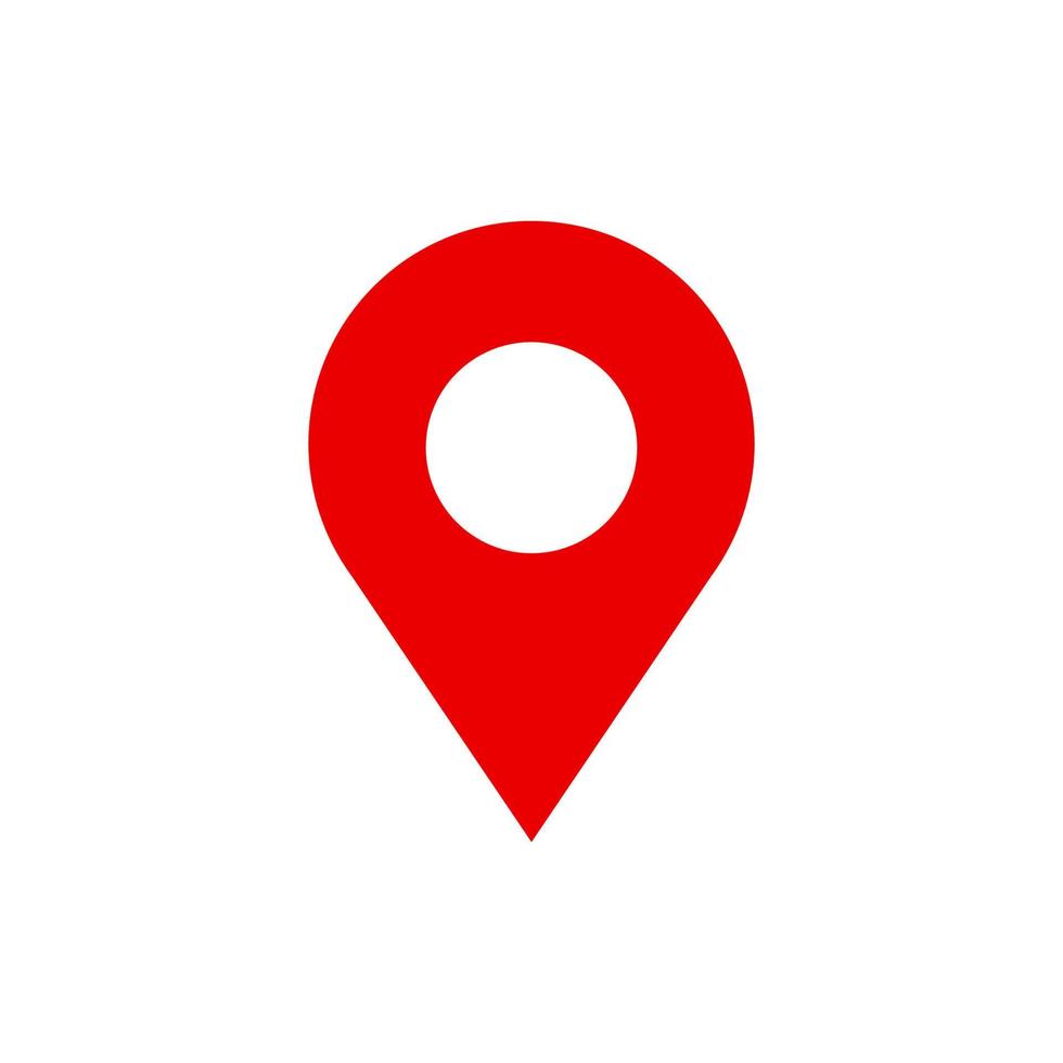 red location pin vector icon transparent background