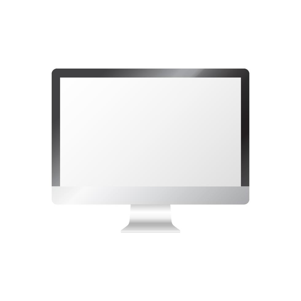 realistic monitor mockup vector illustration in transparent background