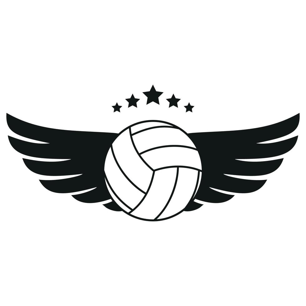 ilustración del logo del campeonato de voleibol con una pelota vector