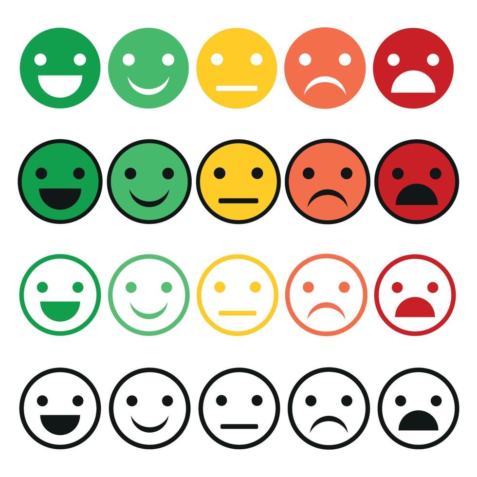Illustration set of emoticons vector