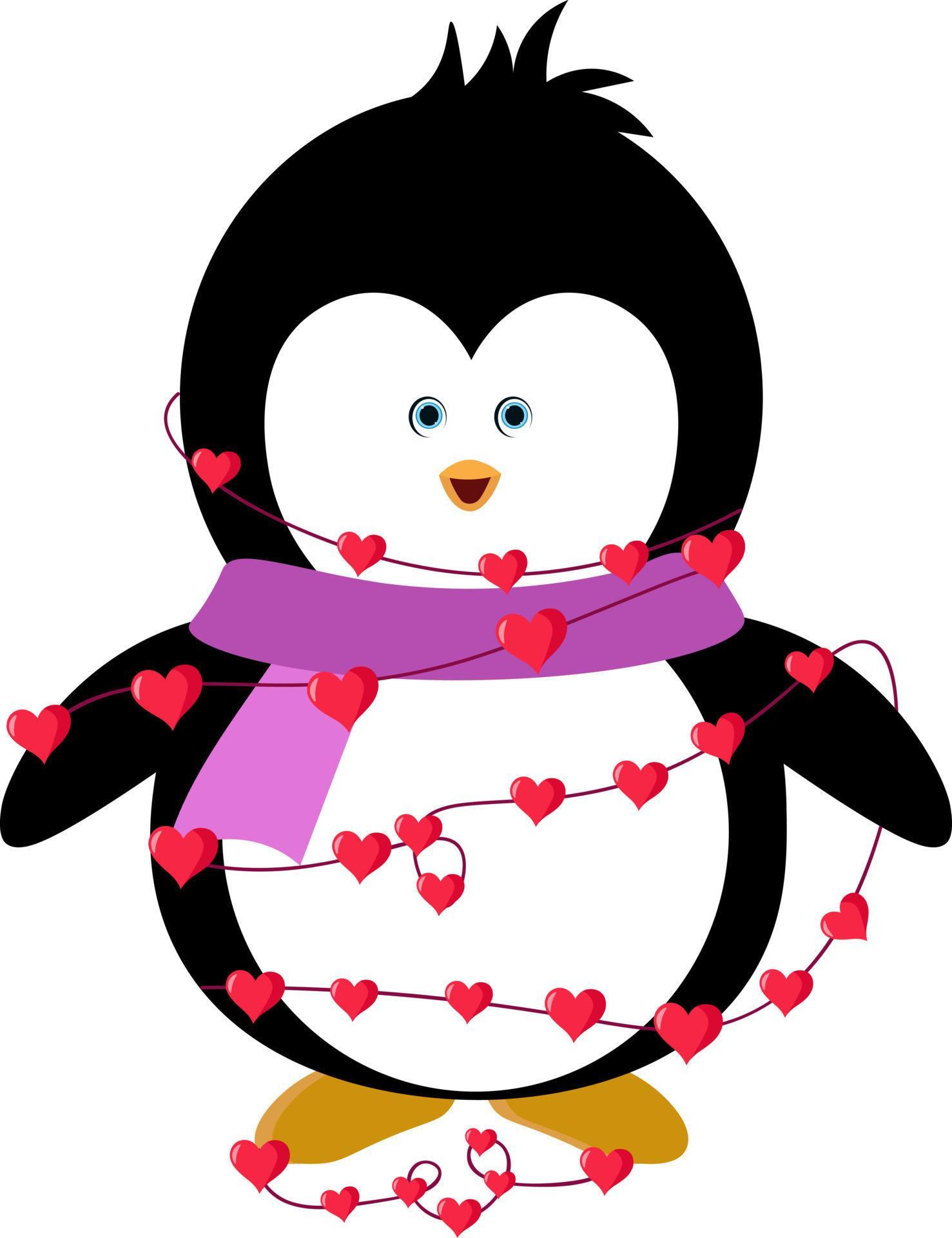 Valentines day Cute Penguin Clip Art 15311882 Vector Art at Vecteezy