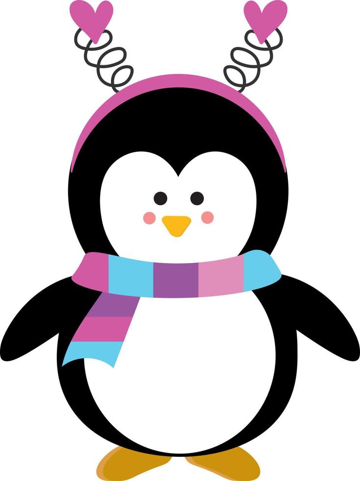 Valentines day Cute Penguin Clip Art vector