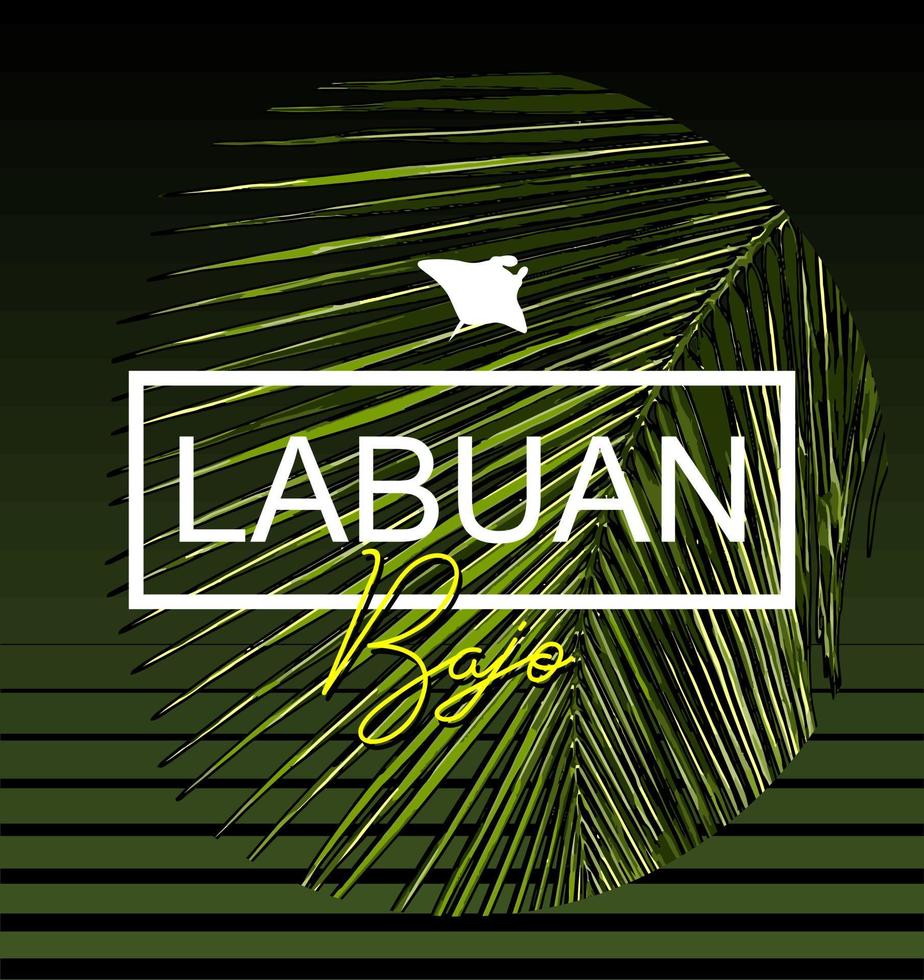 Labuan Bajo vector graphic design template