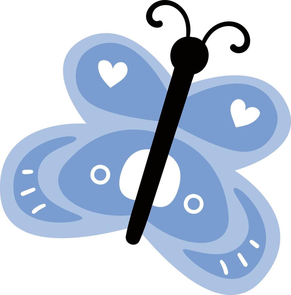 dibujos animados de mariposa azul. vector