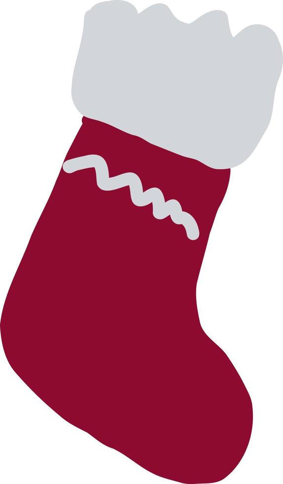 Red Christmas sock for gifts. vector