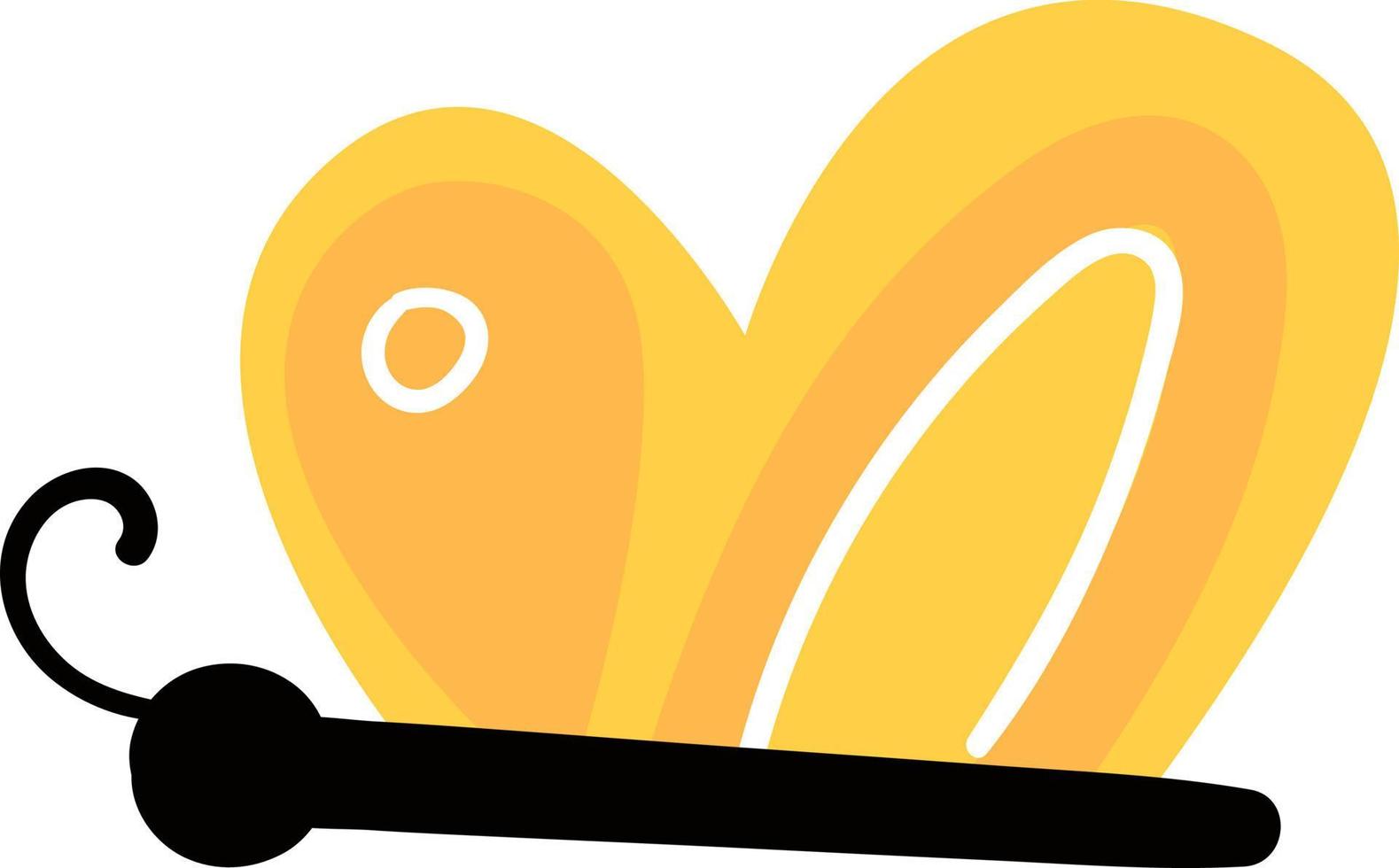 Butterfly yellow cartoon. vector