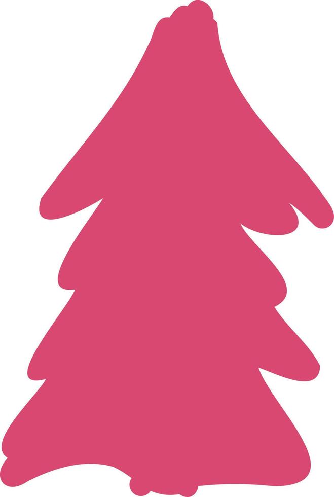 Red Christmas tree for holiday decoration. vector