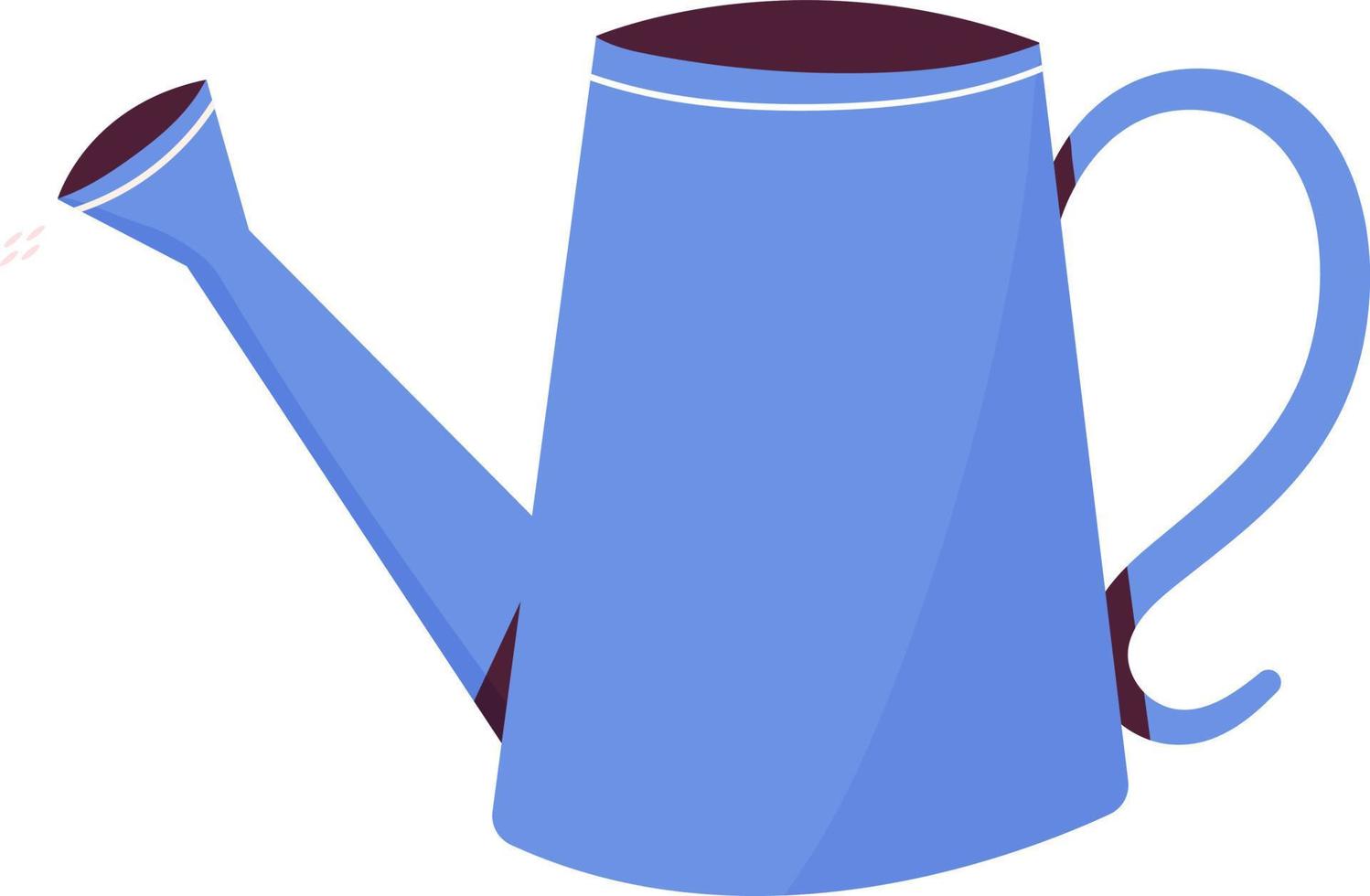 Watering can blue for watering plants. vector