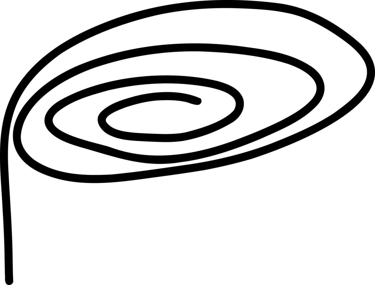 The circle is spiral with sinuous lines. vector