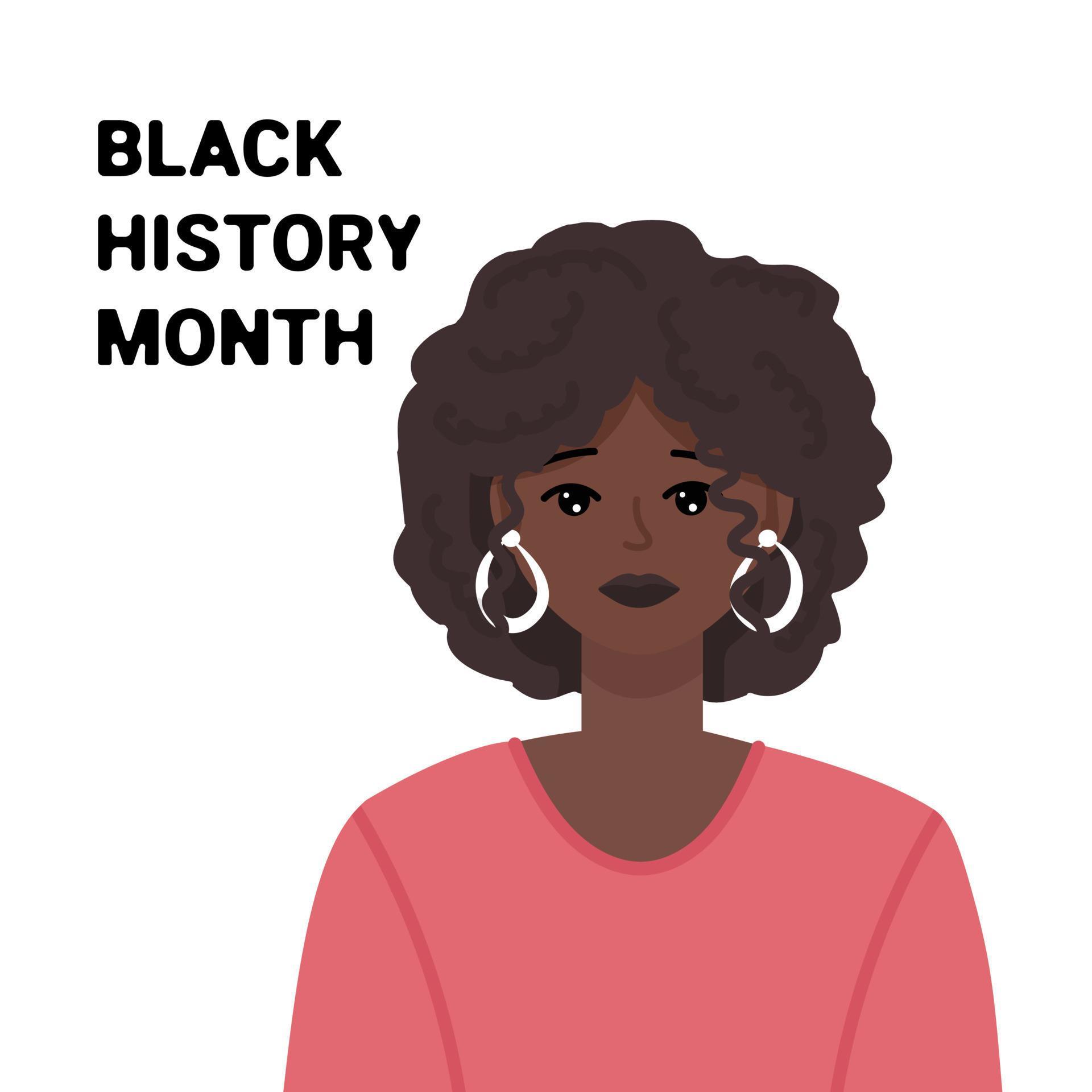 Black history month celebration. Cute african woman isolated vector