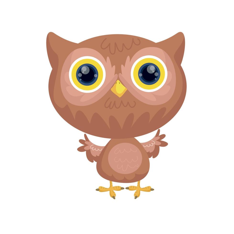 Cute owl with a big head vector