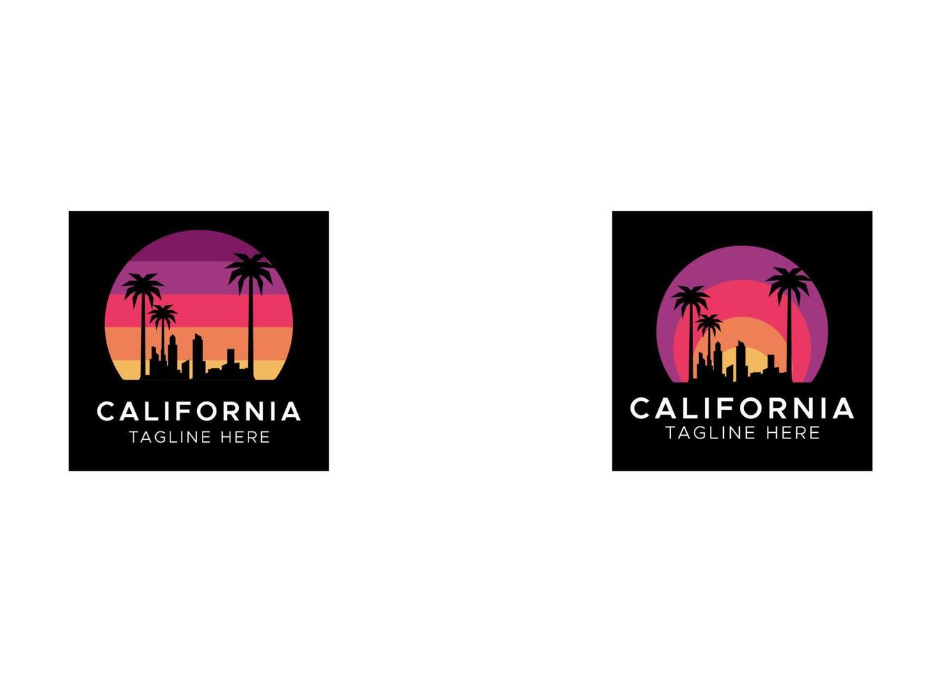 California beach logo design in retro style vector