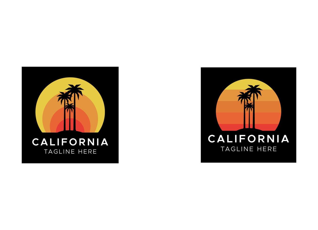 diseño del logo de la playa de california en estilo retro vector