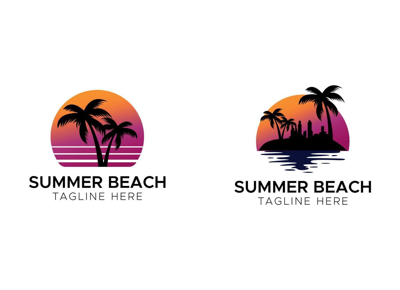 California beach logo design in retro style vector