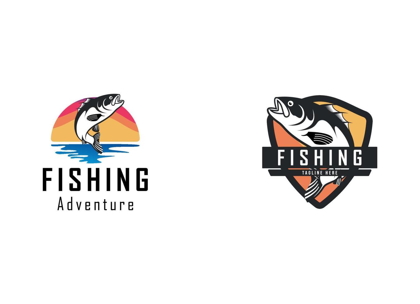 Ilustración de plantilla de diseño de logotipo de pesca. logotipo de pesca deportiva vector