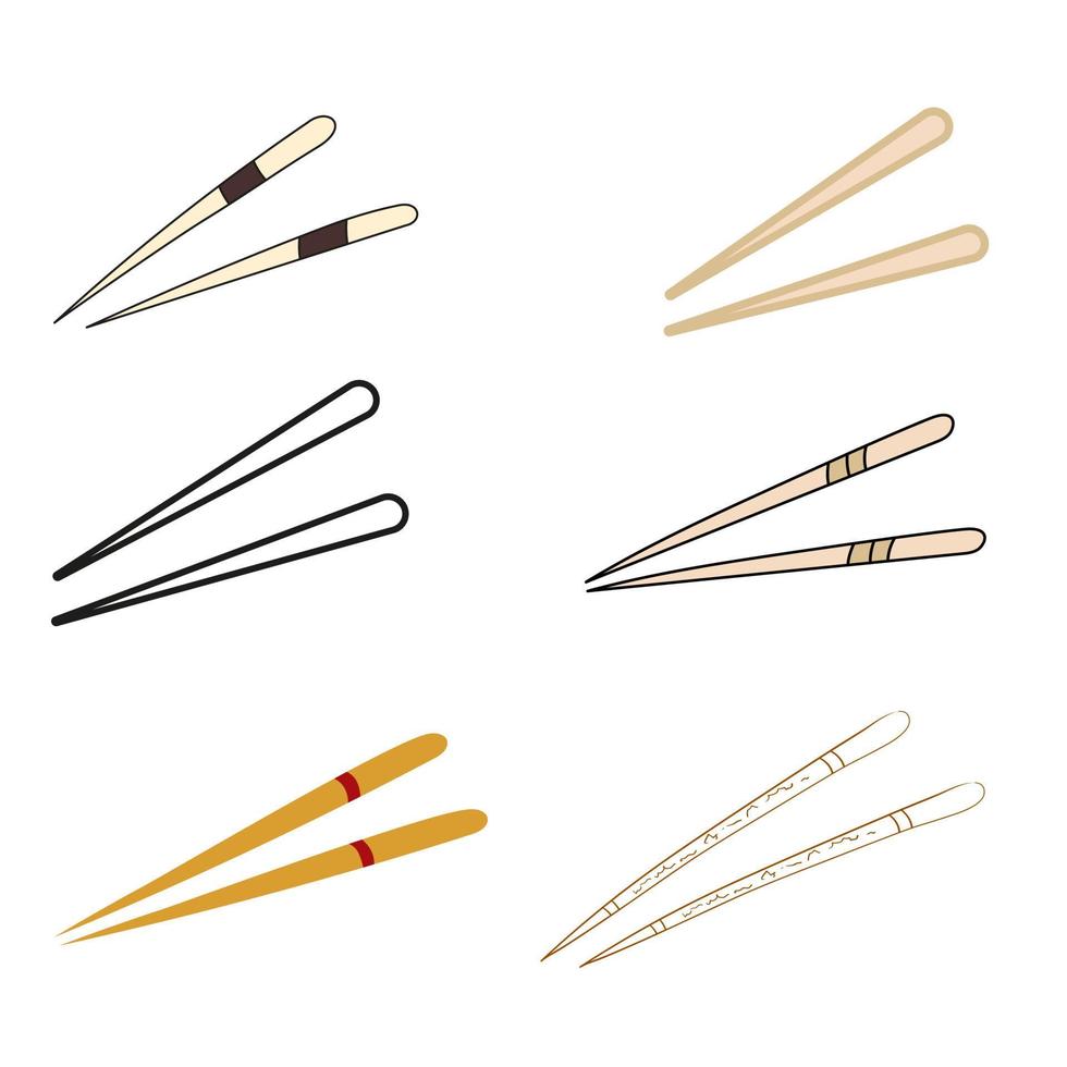 Chopsticks set for chinese noodles, asianfood. Vector illustration