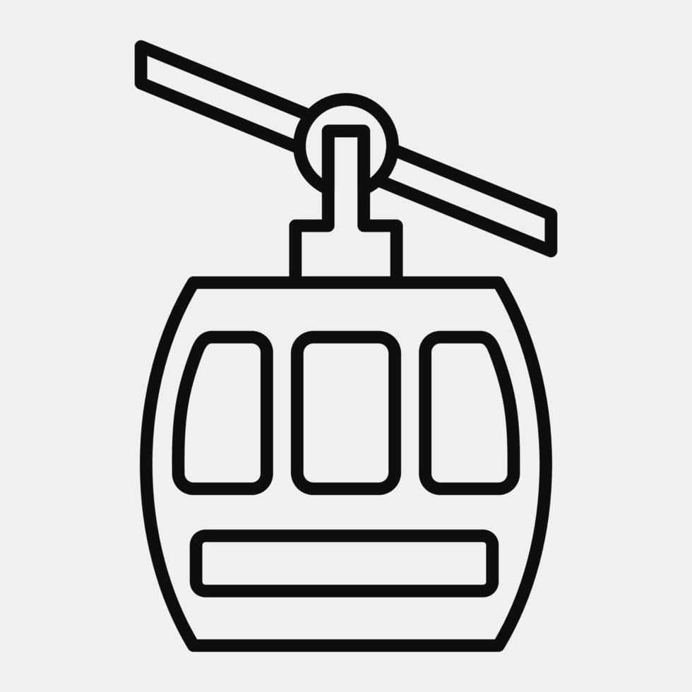 icono de teleférico. elementos de transporte. iconos en estilo de línea. bueno para impresiones, carteles, logotipos, letreros, anuncios, etc. vector