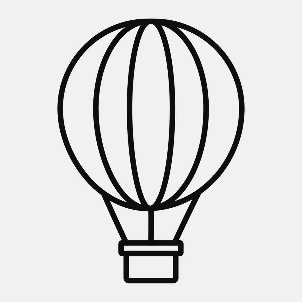 Icon hot air ballon. Transportation elements. Icons in line style. Good for prints, posters, logo, sign, advertisement, etc. vector