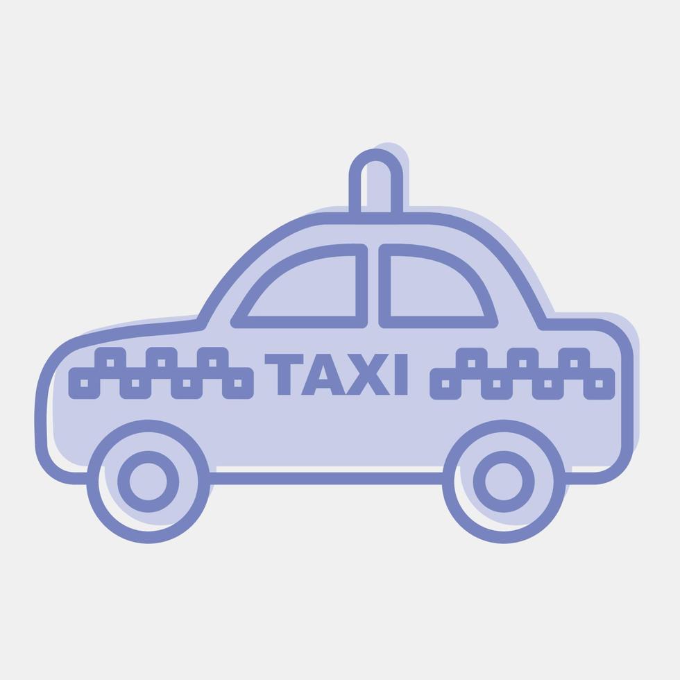 icono de taxi. elementos de transporte. iconos en estilo de dos tonos. bueno para impresiones, carteles, logotipos, letreros, anuncios, etc. vector