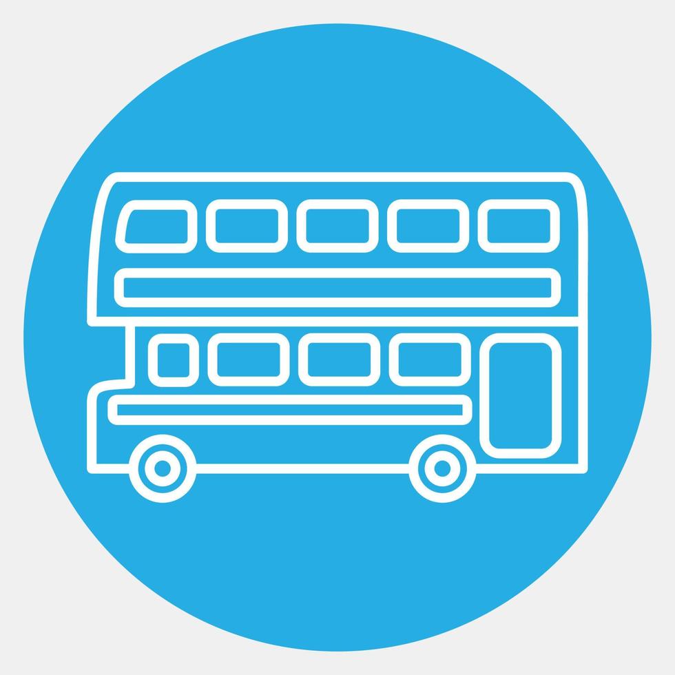 icono de autobús de dos pisos. elementos de transporte. iconos en estilo azul. bueno para impresiones, carteles, logotipos, letreros, anuncios, etc. vector