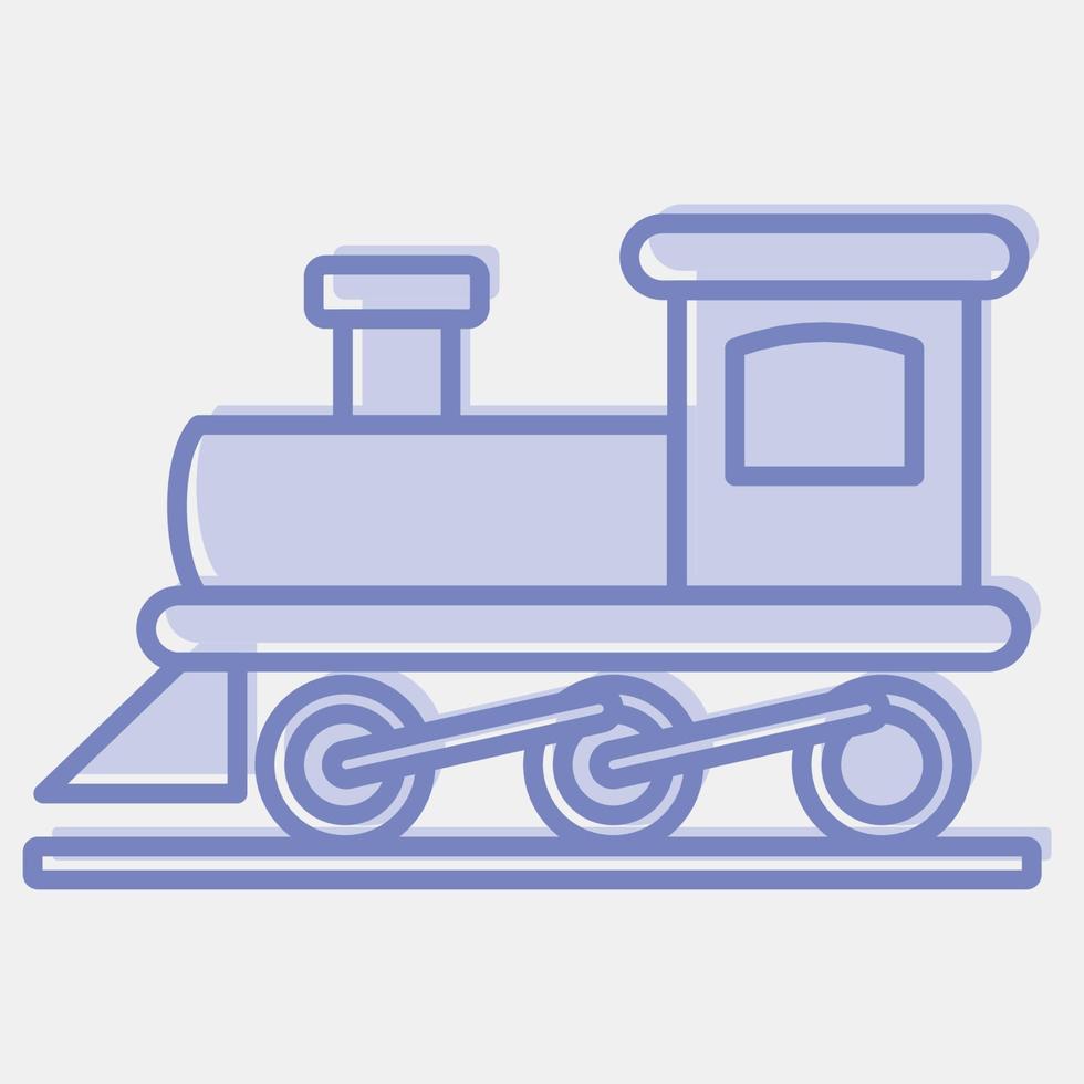 Icon old train. Transportation elements. Icons in two tone style. Good for prints, posters, logo, sign, advertisement, etc. vector