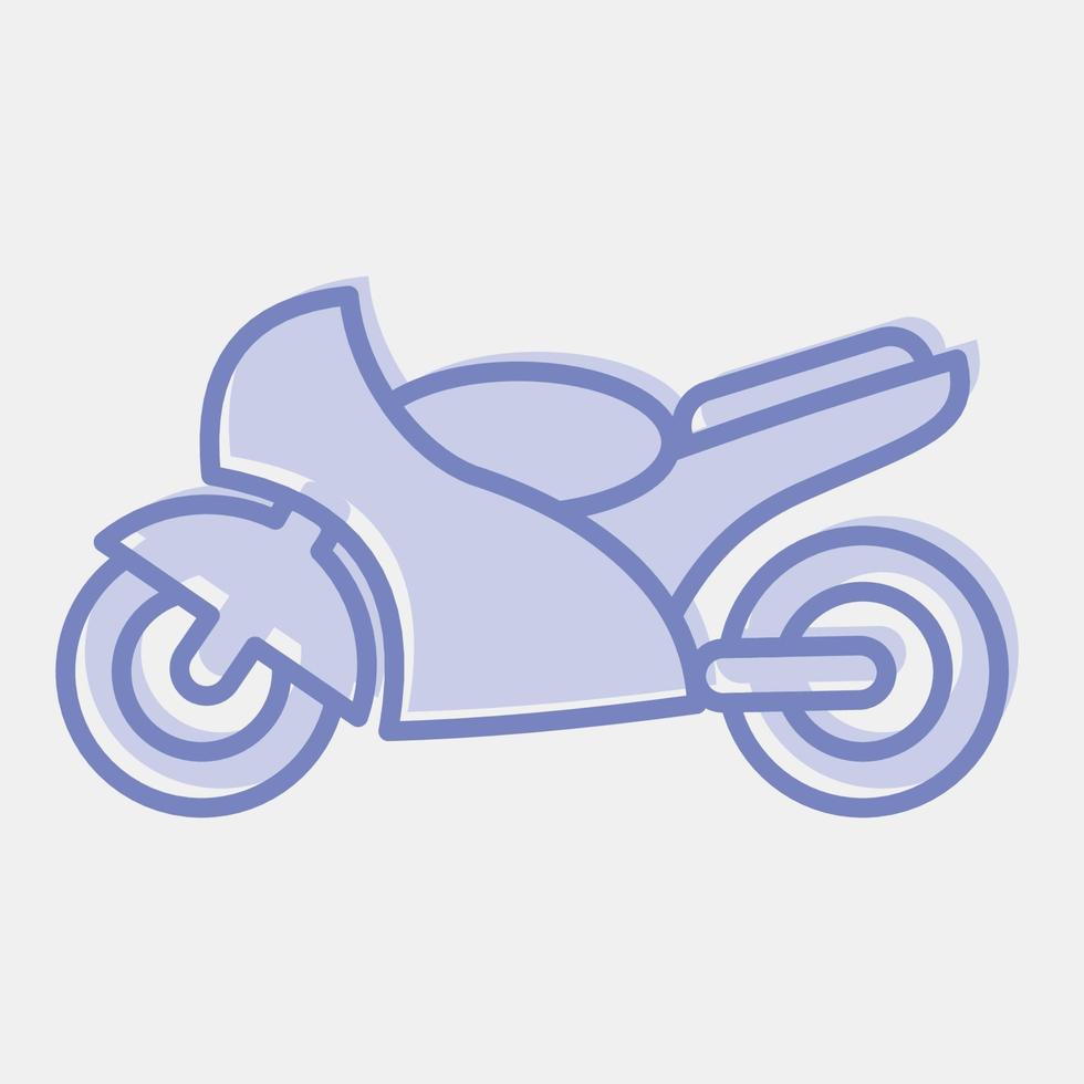 icono de motocicleta. elementos de transporte. iconos en estilo de dos tonos. bueno para impresiones, carteles, logotipos, letreros, anuncios, etc. vector