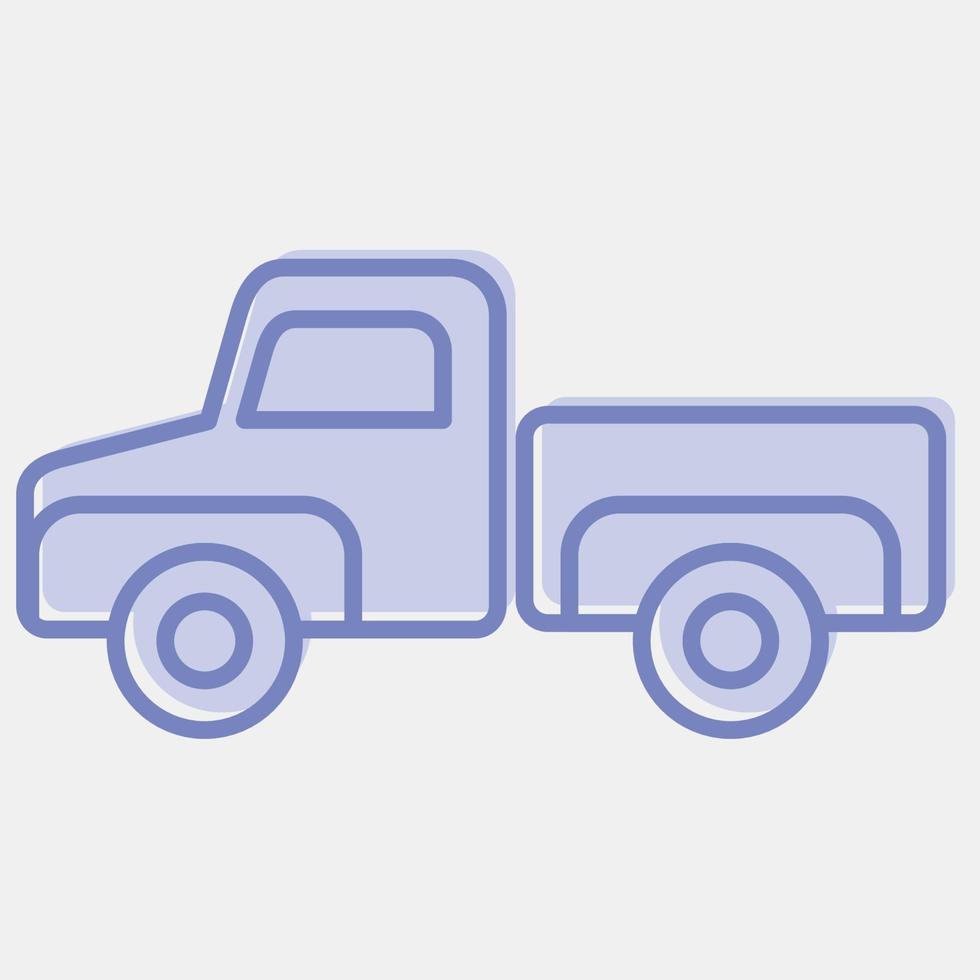 Icon pick up truck. Transportation elements. Icons in two tone style. Good for prints, posters, logo, sign, advertisement, etc. vector