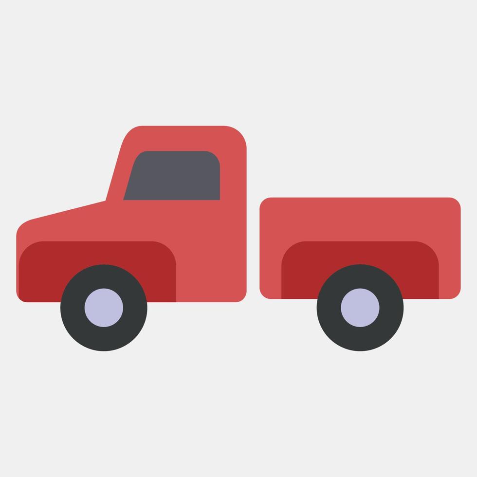 Icon pick up truck. Transportation elements. Icons in flat style. Good for prints, posters, logo, sign, advertisement, etc. vector