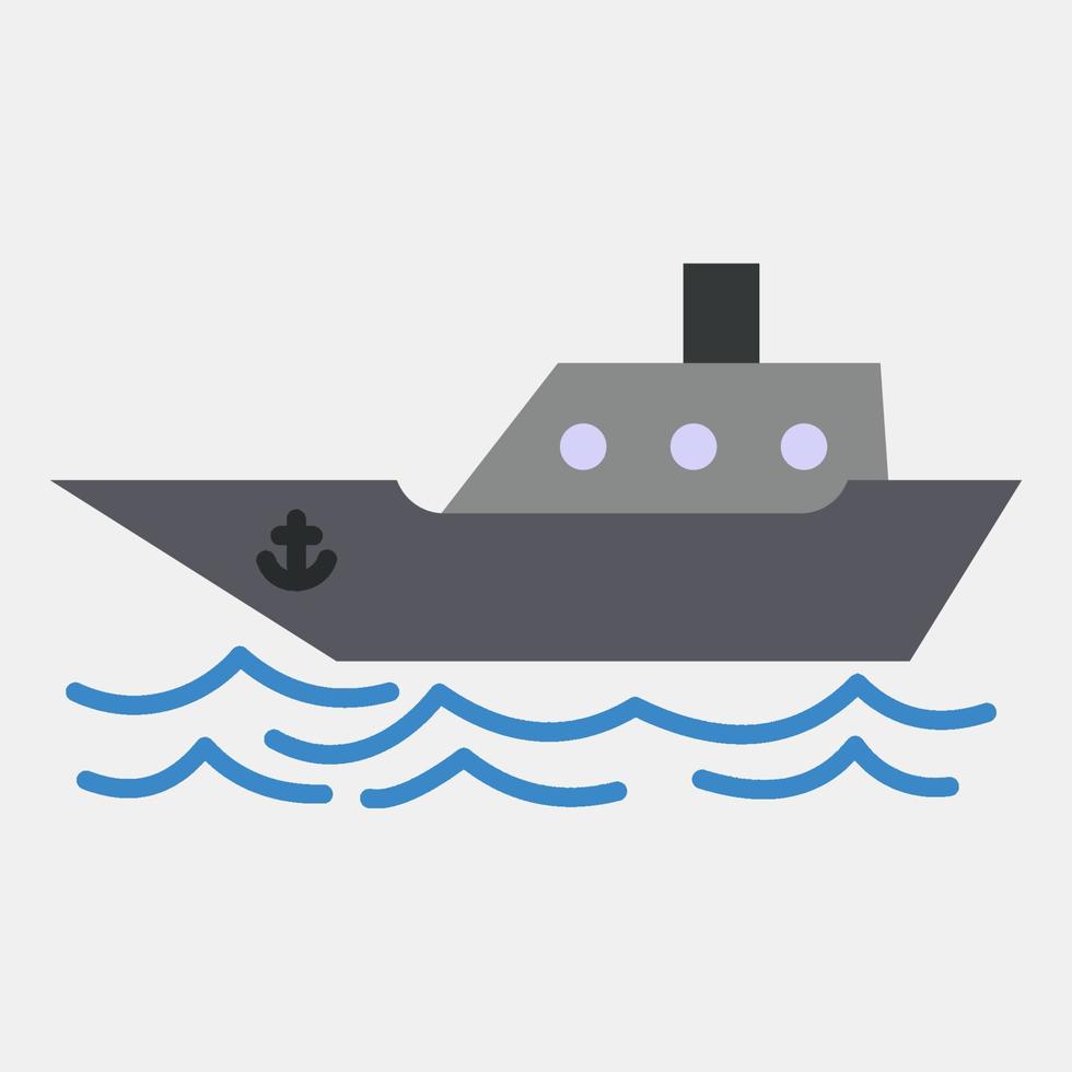 barco icono. elementos de transporte. iconos de estilo plano. bueno para impresiones, carteles, logotipos, letreros, anuncios, etc. vector