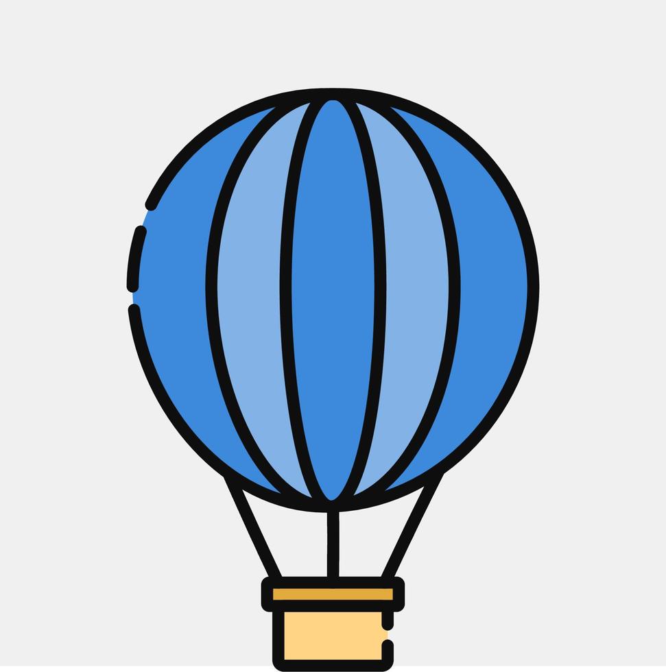 Icon hot air ballon. Transportation elements. Icons in filled line style. Good for prints, posters, logo, sign, advertisement, etc. vector