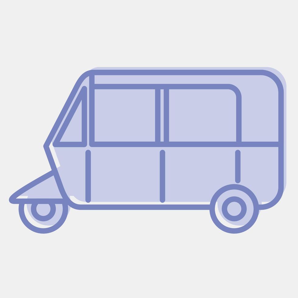 Icon bajaj. Transportation elements. Icons in two tone style. Good for prints, posters, logo, sign, advertisement, etc. vector