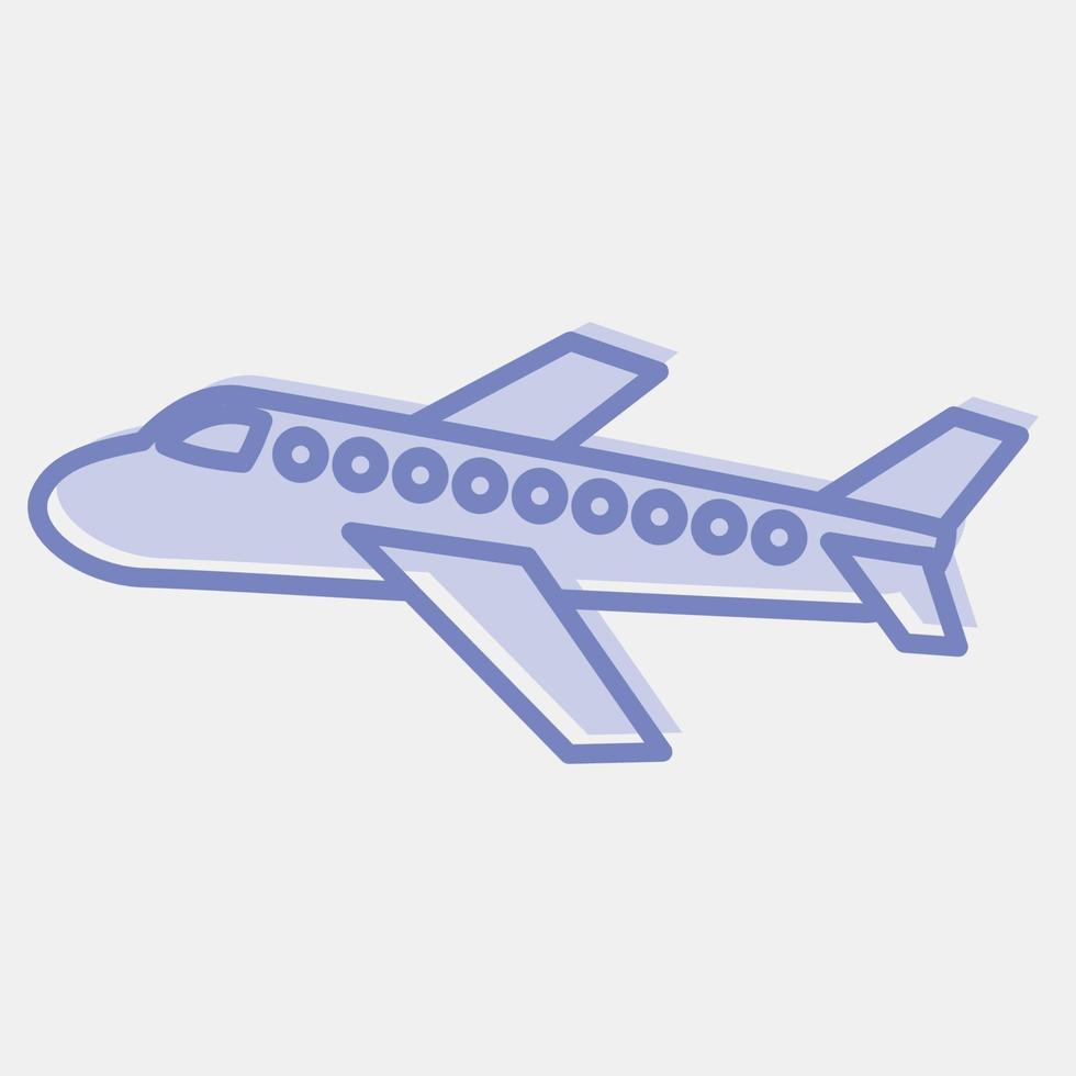 Icon airplane. Transportation elements. Icons in two tone style. Good for prints, posters, logo, sign, advertisement, etc. vector