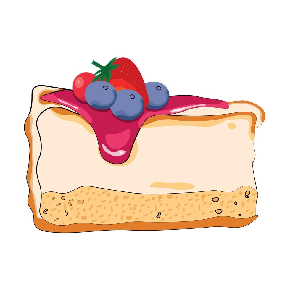 Slice of Delicious cake. Dessert vector illustration design