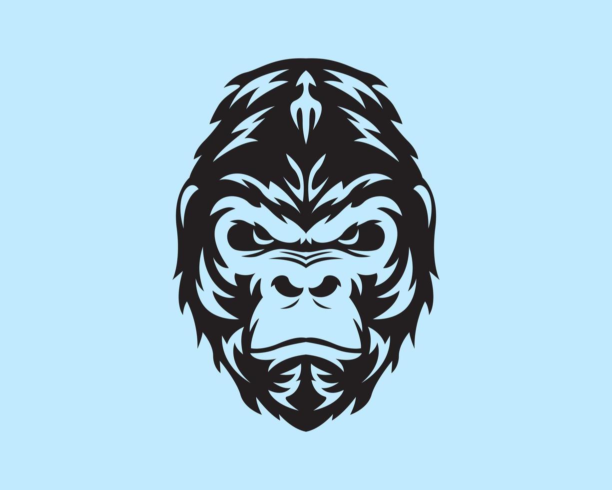 Gorilla Head Mascot. Silhouette Gorilla logo vector
