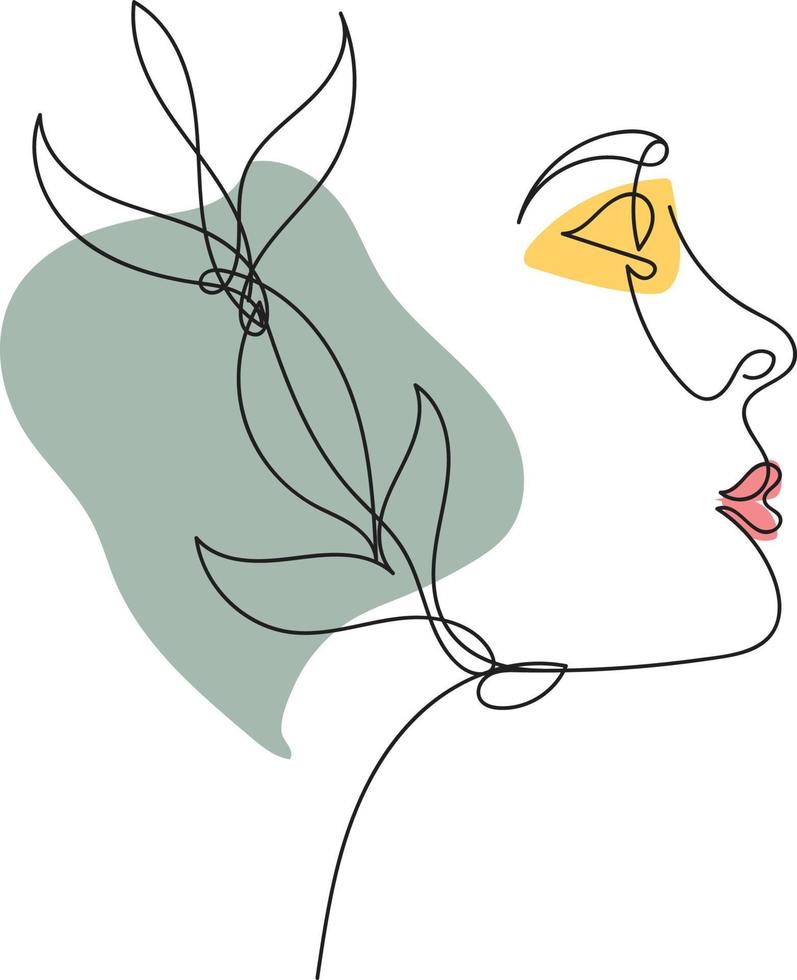 Hand drawn one line art illustration art vector