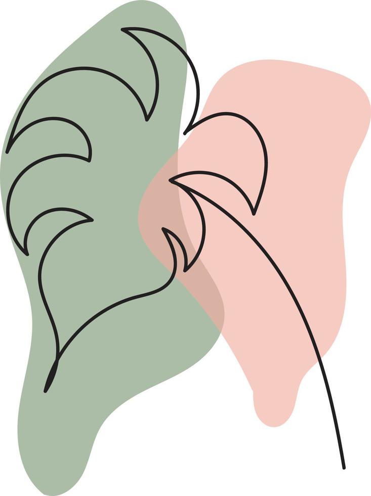 Hand drawn one line art illustration vector