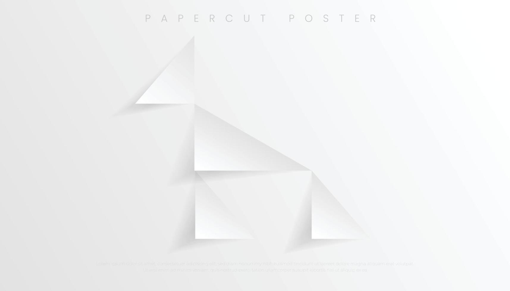 Modern White Abstract Geometric Background With Paper Art Effect vector
