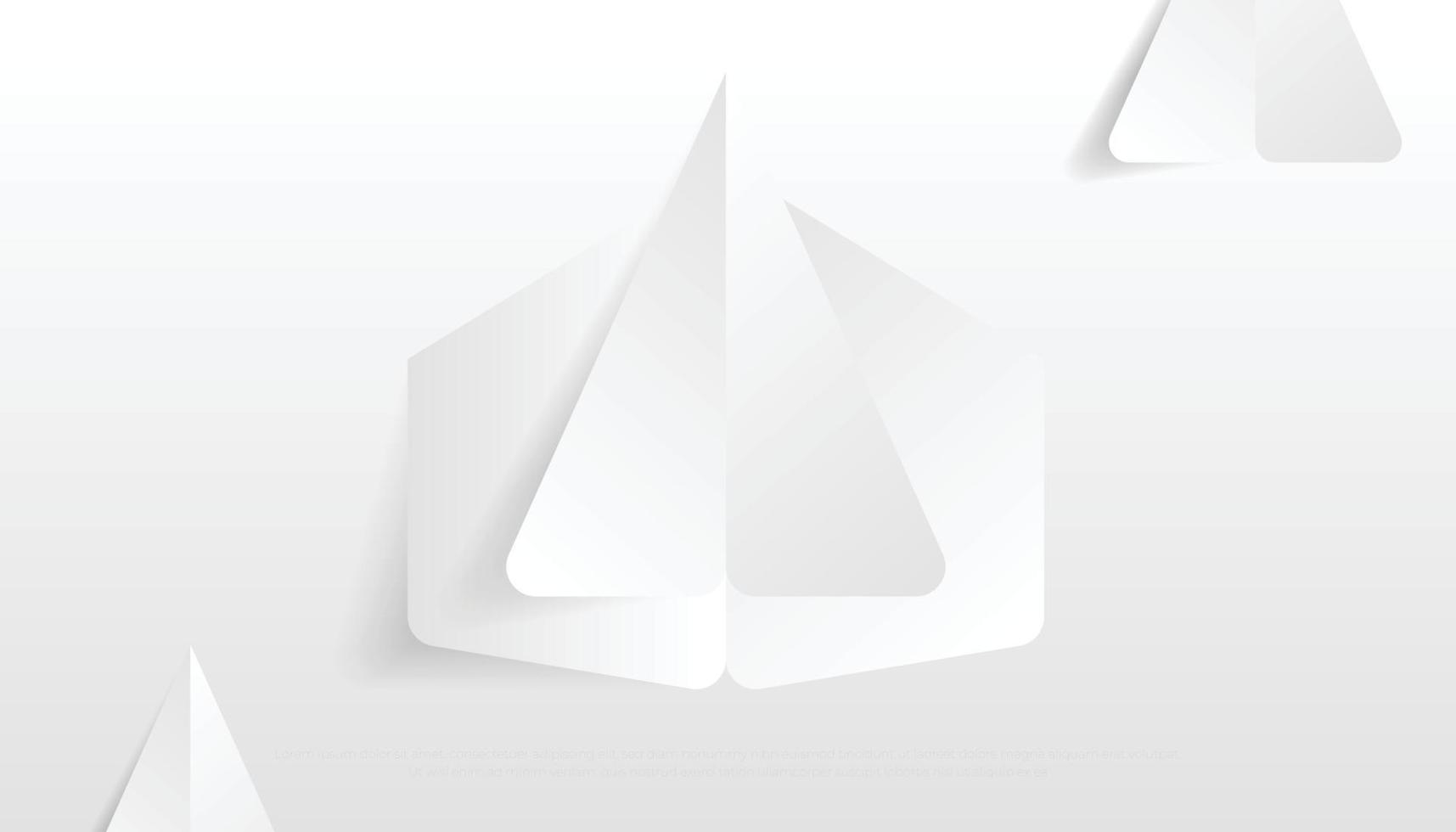 Modern White Abstract Geometric Background With Paper Art Effect vector