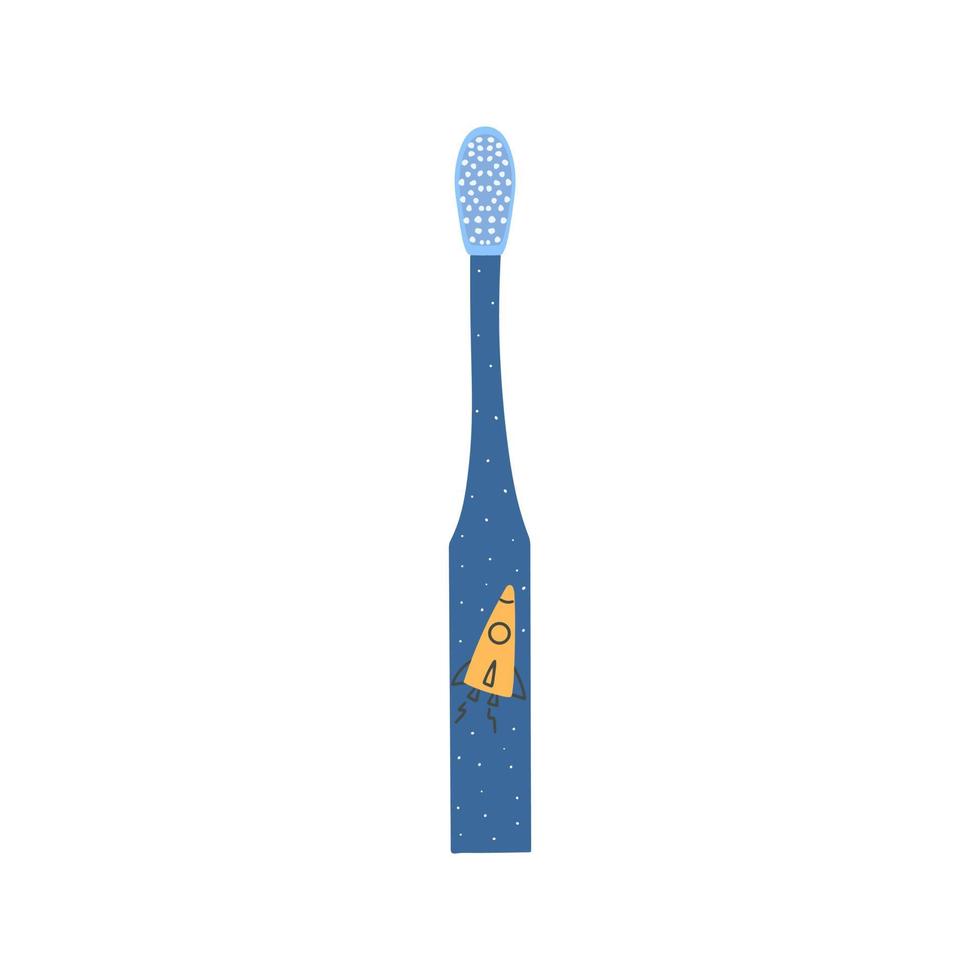 Children's toothbrush in space style. Vector illustration in flat style