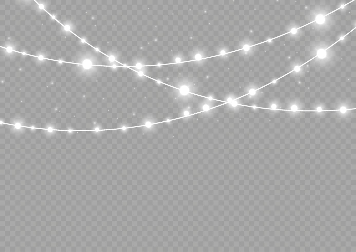 luces de navidad aisladas. guirnaldas multicolores de luz de navidad. guirnalda brillante de lámpara de navidad. para el año nuevo y la navidad. efecto de luz. ilustración vectorial vector