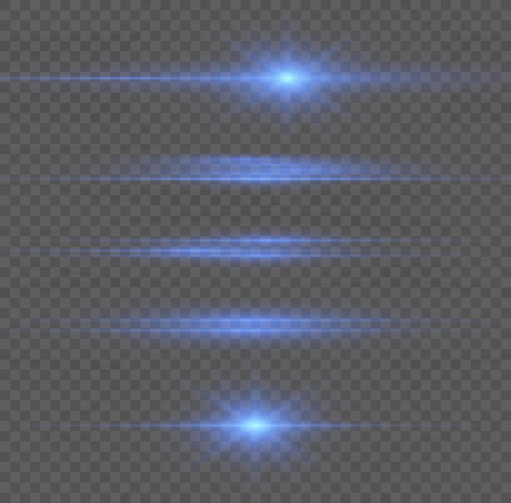 Horizontal beams of light. Beautiful light reflections. Glowing stripes on a light background. Glowing abstract sparkling background. Set of white horizontal highlights. Laser beams. spark and stars. vector