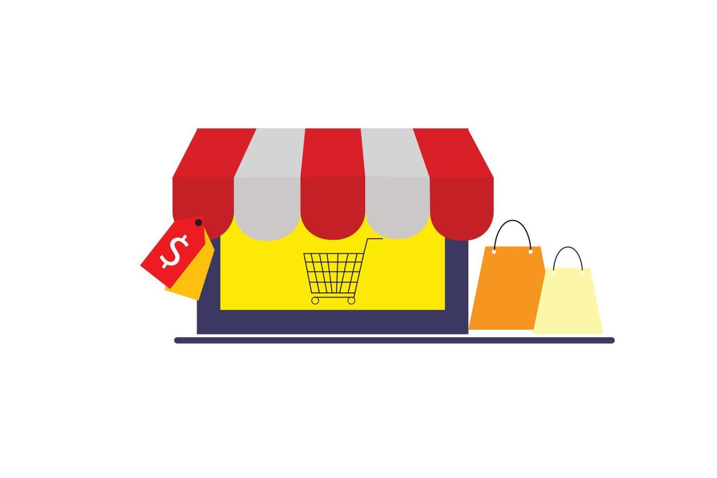 ilustración vectorial de compras en línea vector