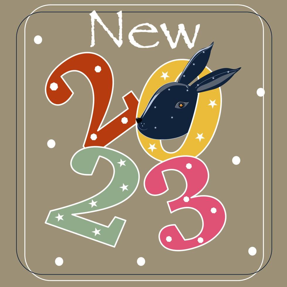 Banner cute happy new 2023 year with  background vector