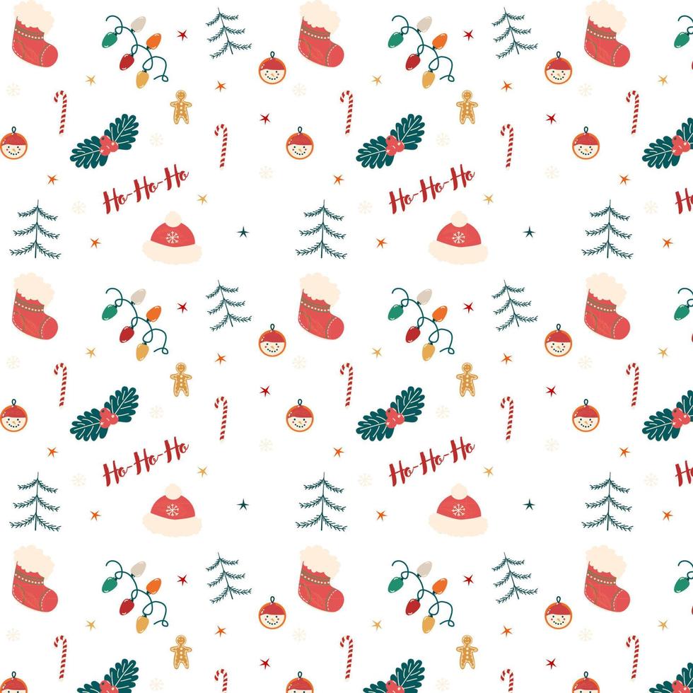 Christmas and New Year eve pattern vector
